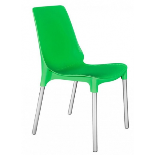 TetChair Стул GENIUS mod 75 пластик зеленый, ножки хром