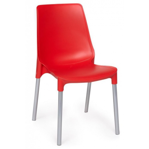 TetChair Стул GENIUS mod 75 пластик красный, ножки хром