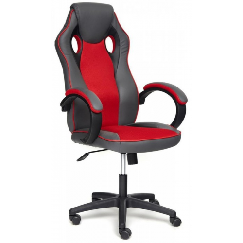 TetChair Кресло RACER GT new Рейсер ДжиТи Нью экокожа металлик вставка ткань красная