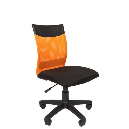 Русские кресла Кресло офисное РК-69 спинка оранжевая сетка, сиденье черная ткань