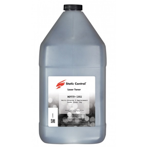 Тонер Static Control MPT9-1KG черный флакон 1000гр. для принтера HP LJ Pro PM401 P2055 P3005 P3015