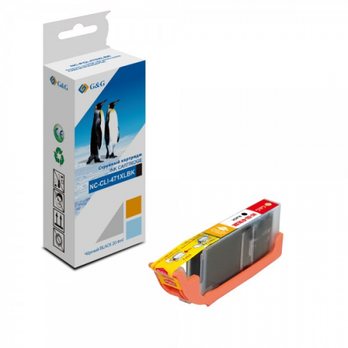 Картридж G&G GG-CLI-471XLBK фото черный совместимый Canon Pixma MG5740, MG6840, MG7740