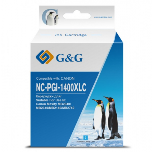 Картридж G&G GG-PGI-1400XLC голубой совместимый Canon MB2050 MB2350
