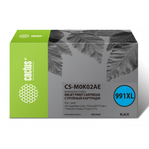 Картридж Cactus CS-M0K02AE 991XL черный 465мл совместимый HP PW 755dn MFP774dn 779dn Pro750dw 772dn