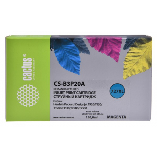 Картридж Cactus CS-B3P20A пурпурный 727 совместимый HP DJ T920 T1500 T2530