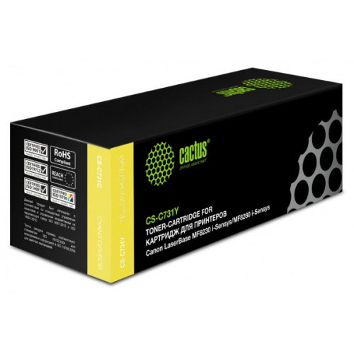 Картридж CACTUS CS-C731Y желтый совместимый CANON LBP7100, 7110, 7780, MF8280, MF8230