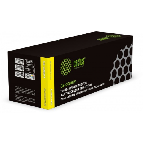 Картридж Cactus CS-C069HY 069H желтый 5500стр. для Canon i-SENSYS MF752Cdw MF752 MF754Cdw MF754