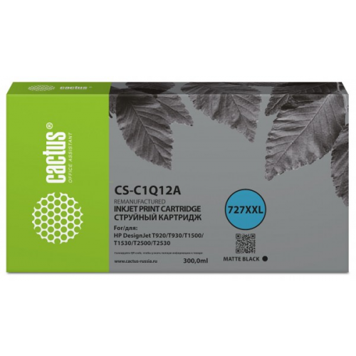 Картридж CACTUS CS-C1Q12A 727 черный (300мл) для HP Designjet T920 T930 T1500 T1530