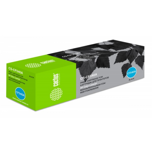 Картридж Cactus CS-CF540A совместимый HP LJ M254DW, NW, M280NW, M281FDN, черный, 1400 стр