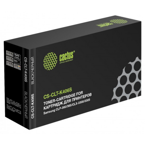 Картридж CACTUS CS-CLT-K406S черный совместимый Samsung CLP-360, 365, 368, CLX-3300, 3305