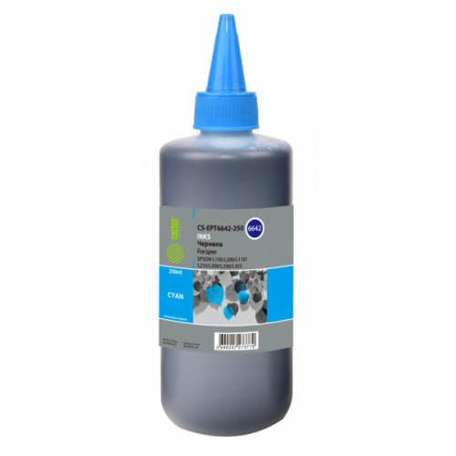 Чернила Cactus CS-EPT6642-250 T6642 голубой 250мл для Epson L100, 132, 200, 222, 312, 366