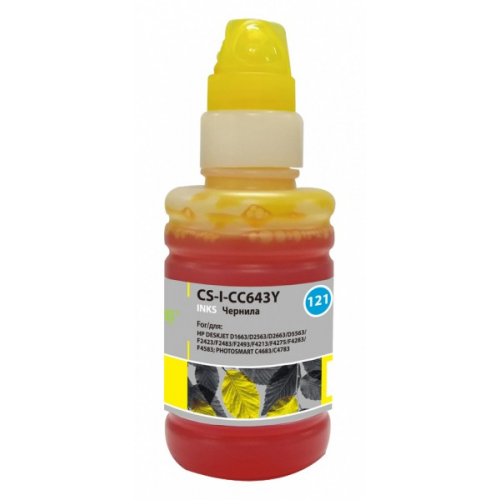 Чернила Cactus CS-I-CC643Y желтый 100мл для HP DJ D1663 D2563 D2663 PS C4683 C4783