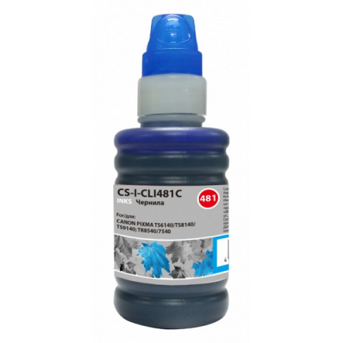 Чернила Cactus CS-I-CLI481C голубой 100мл для Canon Pixma TR7540 TR8540 TS6140 TS8140 TS9140