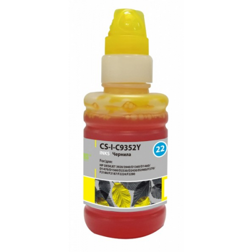 Чернила Cactus CS-I-C9352Y желтый 100мл для HP DJ 3920 3940 D1360 D1460 D1470 D1560 D2330 D2430
