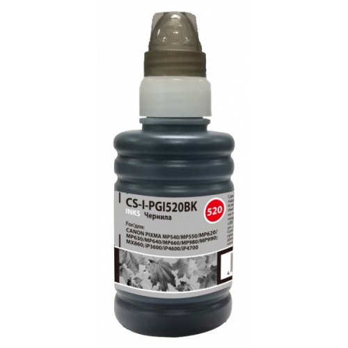 Чернила Cactus CS-I-PGI520BK черный 100мл для Canon Pixma MP540 MP550 MP620 MP630 MP640