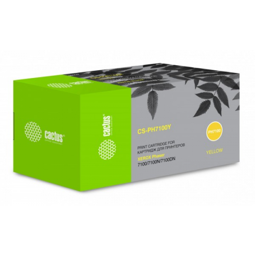 Картридж Cactus CS-PH7100Y 106R02608 желтый совместимый Xerox Phaser 7100, 7100N, 7100DN