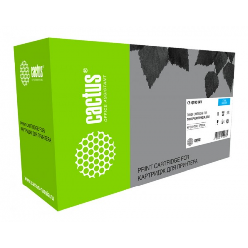 Картридж CACTUS CS-Q5951AV совместимый HP Color LaserJet 4700, голубой, 10000 стр