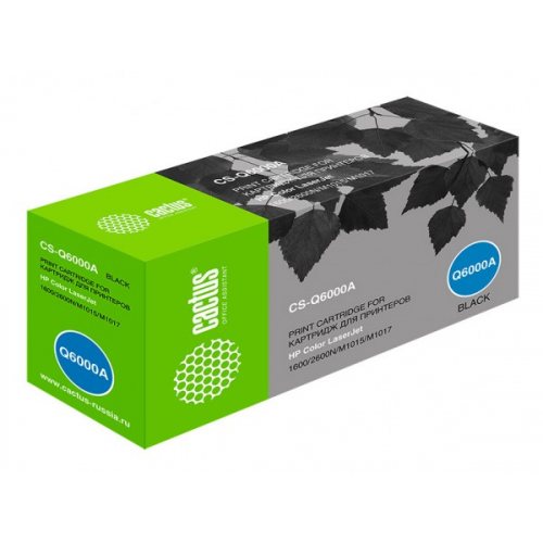 Картридж CACTUS CS-Q6000A совместимый HP Color LaserJet 1600, 2600N, 2605, M1015, M1017, черный, 2500 стр