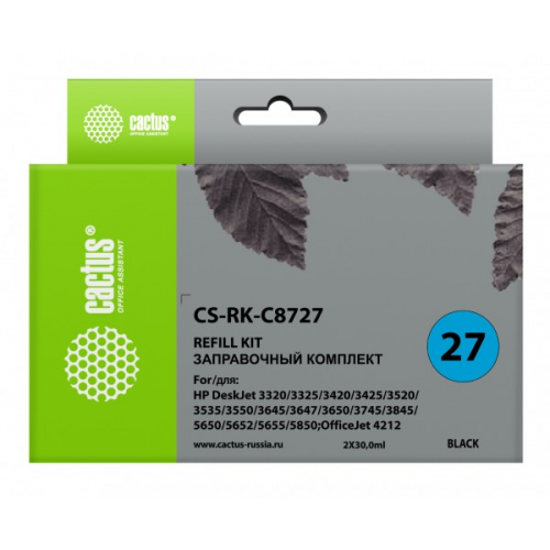 Заправочный набор Cactus CS-RK-C8727 черный 60мл для HP DJ 3320 3325 3420 3425 3520 3535 OJ 4212