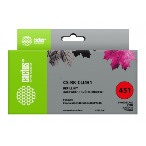 Заправочный набор Cactus CS-RK-CLI451 многоцветный 120мл для Canon MG6340 5440 IP7240