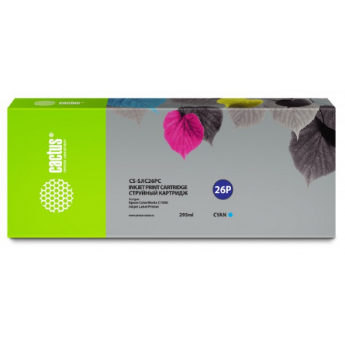 Картридж Cactus CS-SJIC26PC голубой (295мл) для Epson ColorWorks TM-C7500