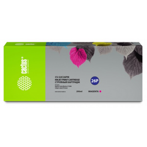 Картридж Cactus CS-SJIC26PM пурпурный (295мл) для Epson ColorWorks TM-C7500