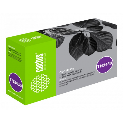 Картридж CACTUS CS-TN3430 совместимый Brother HL-L5000, L6300, L6400, DCP-L5500DN