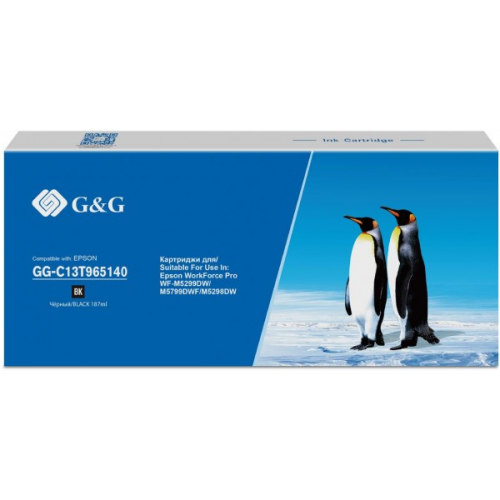 Картридж G&G GG-C13T965140 черный струйный 187мл совместимый Epson WorkForce Pro WF-M5299DW M5799DWF