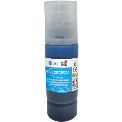 Чернила G&G GG-C13T03V24A 101C голубой 70мл для Epson L4150 L4160 L6160 L6170