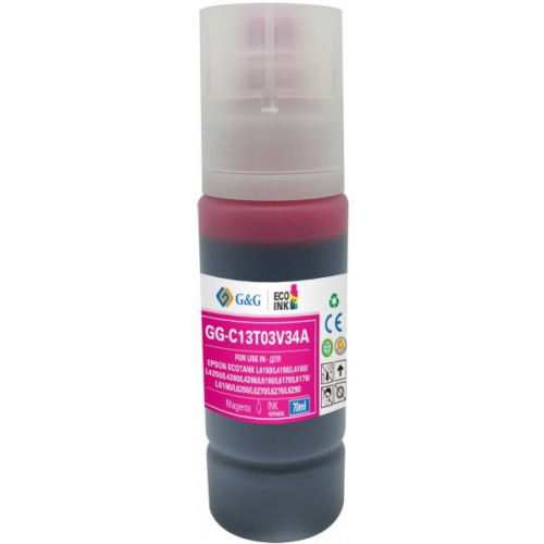Чернила G&G GG-C13T03V34A 101M пурпурный 70мл для Epson L4150 L4160 L6160 L6170
