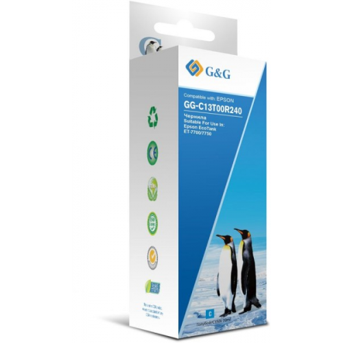 Чернила G&G GG-C13T00R240 голубой 70мл для Epson EcoTank 7700 7750