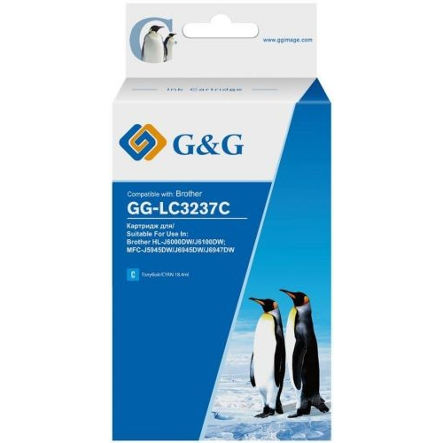 Картридж G&G GG-LC3237C голубой совместимый Brother HL-J6000DW J6100DW