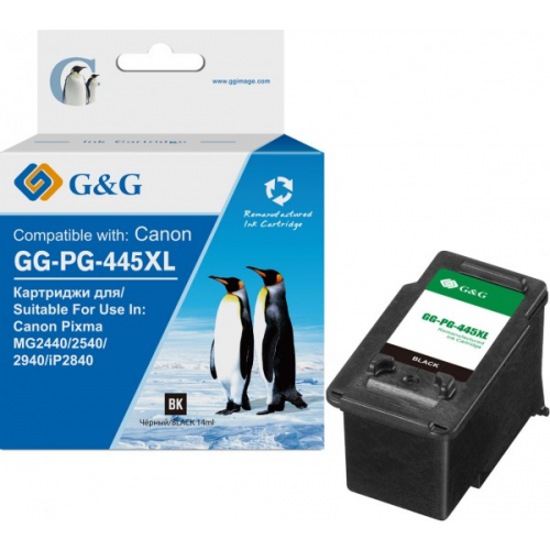 Картридж G&G GG-PG-445XL черный 15мл для Canon Pixma MG2440 2540 2940