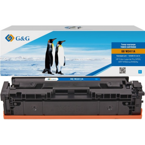 Картридж G&G GG-W2411A голубой совместимый HP Color LaserJet Pro M155 MFP M182nw M183fw