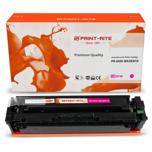 Картридж Print-Rite PR-045H MAGENTA пурпурный совместимый CANON LBP611Cn, 613Cdw, 631Cn, 633Cdw, 635Cx