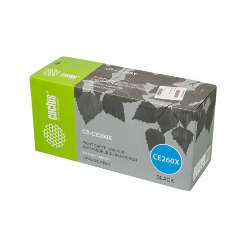 Картридж CACTUS CS-CE260X совместимый HP Сolor LaserJet CP4525, черный, 17000 стр