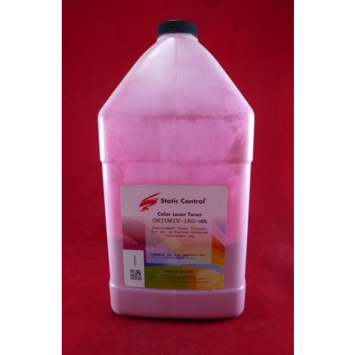 Тонер Static Control OKIUNIV3-1KG-M пурпурный флакон 1000гр. для принтера Oki C3300N 5500
