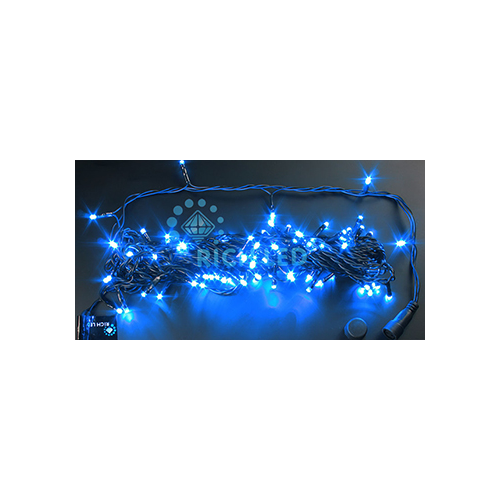 Rich LED RL-S10C-24V-B/B Уличная светодиодная гирлянда Нить 10 м, синий, пост свечение, провод черный