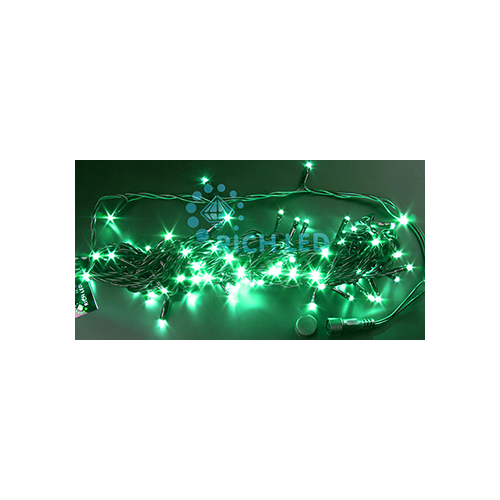 Rich LED RL-S10C-24V-B/G Уличная светодиодная гирлянда Нить 10 м, зеленый, пост свечение, провод черный