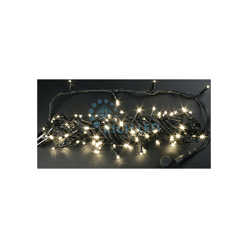 Rich LED RL-S10C-24V-B/WW Уличная светодиодная гирлянда Нить 10 м, теплый белый, пост свечение, провод черный