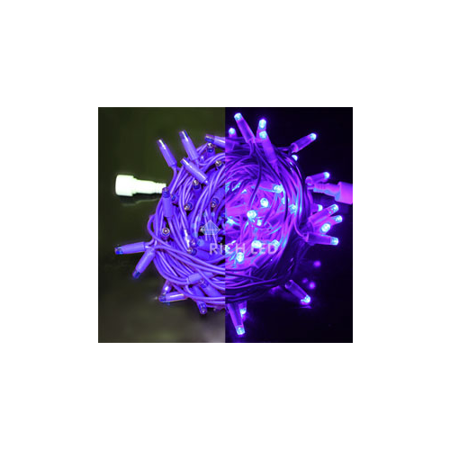 Rich LED RL-S10C-24V-RV/V Уличная светодиодная гирлянда Нить 10 м, фиолетовый, пост свечение, провод резиновый фиолетовый
