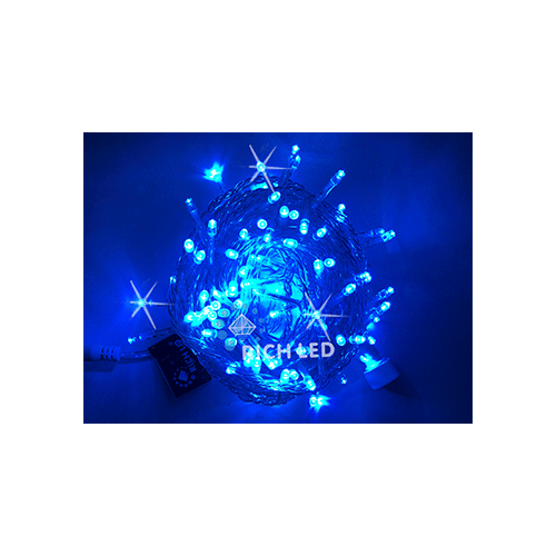 Rich LED RL-S10CF-24V-T/B Уличная светодиодная гирлянда Нить 10 м, синий, мерцание, провод прозрачный