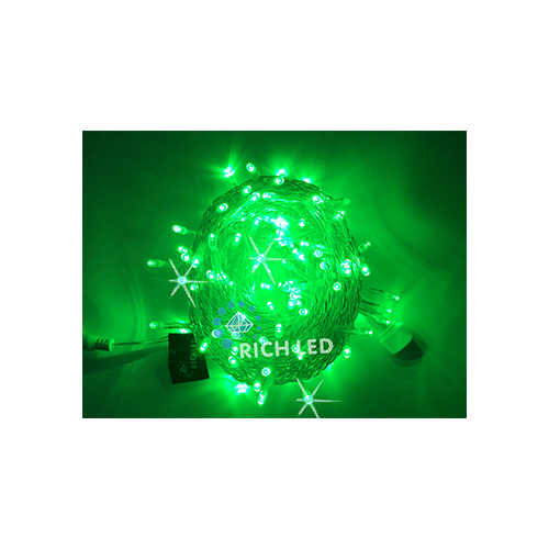 Rich LED RL-S10CF-24V-T/G Уличная светодиодная гирлянда Нить 10 м, зеленый, мерцание, провод прозрачный