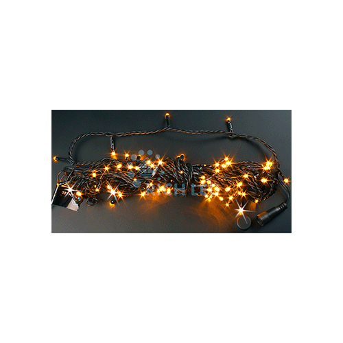 Rich LED RL-S10CF-24V-B/Y Уличная светодиодная гирлянда Нить 10 м, желтый, мерцание, провод черный