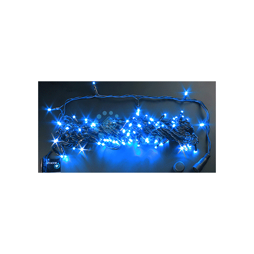 Rich LED RL-S10CF-24V-B/B Уличная светодиодная гирлянда Нить 10 м, синий, мерцание, провод черный