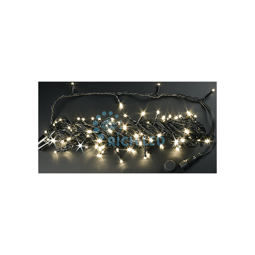 Rich LED RL-S10CF-24V-B/WW Уличная светодиодная гирлянда Нить 10 м, теплый белый, мерцание, провод черный