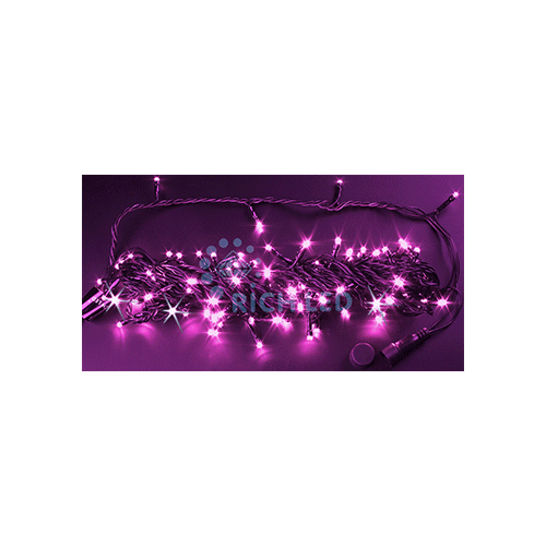 Rich LED RL-S10CF-24V-B/P Уличная светодиодная гирлянда Нить 10 м, розовый, мерцание, провод черный