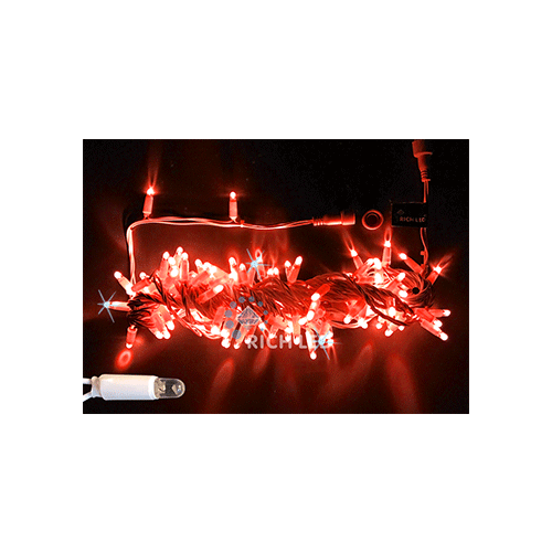 Rich LED RL-S10CF-24V-CW/R Уличная светодиодная гирлянда Нить 10 м, красный, мерцание, провод белый
