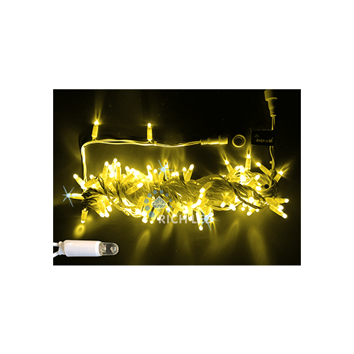 Rich LED RL-S10CF-24V-CW/Y Уличная светодиодная гирлянда Нить 10 м, желтый, мерцание, провод белый