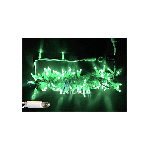 Rich LED RL-S10CF-24V-CW/G Уличная светодиодная гирлянда Нить 10 м, зеленый, мерцание, провод белый